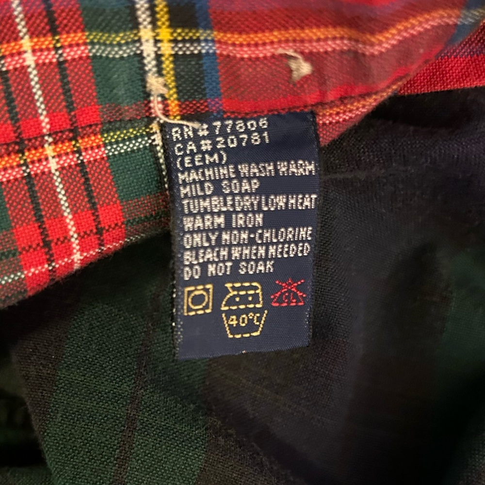 Tommy Hilfiger Vintage 90’s Plaid Color-block Button Down Shirt Size Large - Picture 3 of 7